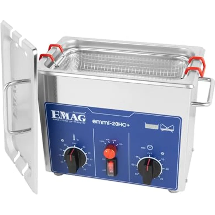 Emag Emmi-20HC Plus Ultraschallreiniger, 120 W, 2.6 l mit Heizung, Edelstahl, Silber – Bild 7