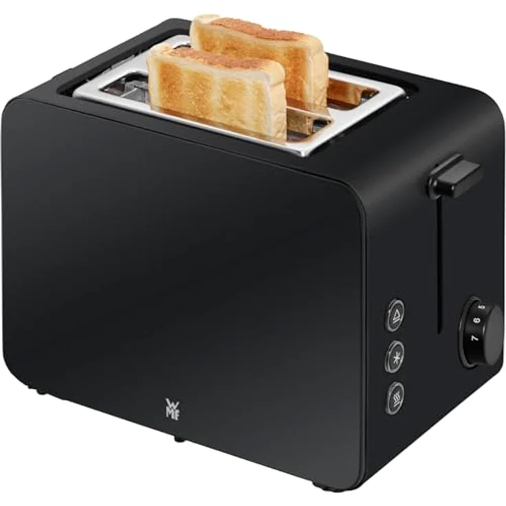 WMF Stelio Toaster 2 Scheiben Edelstahl, Doppelschlitz Toaster mit Brötchenaufsatz, Bagel-Funktion, 7 Bräunungsstufen, 900 W, schwarzmatt – Bild 3
