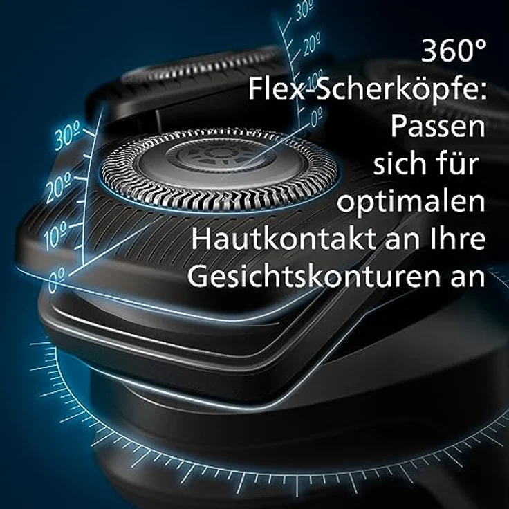 Philips Shaver Series 5000 – Elektrischer Nass- & Trockenrasierer in Carbongrau mit SkinIQ Technologie, 45 selbstschärfenden Klingen & Gesichtshaarsensor – Bild 3