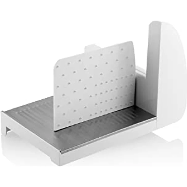 Eta PRESTO 209490000 Allesschneider, 150W, Schnittstärke 15 mm, Wellenschliffmesser, inkl. Restehalter, weiß – Bild 8
