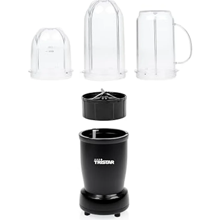 Tristar Smoothie Maker BL-4486, 350 W Motor, 0,5 L Trinkflasche, 3 Becher mit Deckeln, spülmaschinengeeignete Teile, kompaktes Design – Bild 3