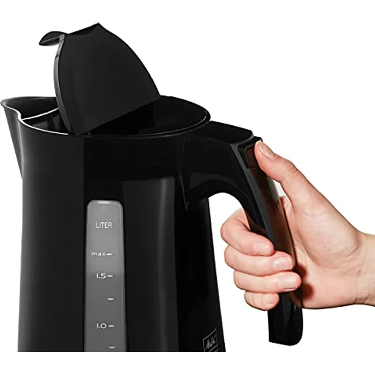 Melitta Enjoy Wasserkocher Aqua 1,7 Liter Hochglanz 2.400 Watt schwarz, 100301 bk – Bild 3