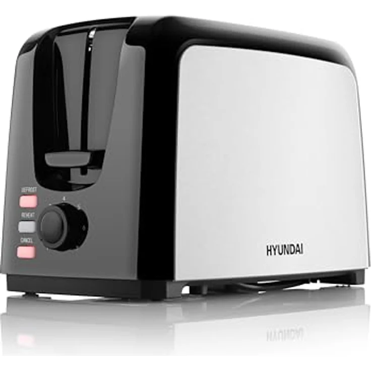 HYUNDAI Toaster TO304, 750 W, 2 Scheiben, 7 Bräunungsstufen, Krümelschublade, Stopfunktion, gleichmäßiges Toasten – Bild 2