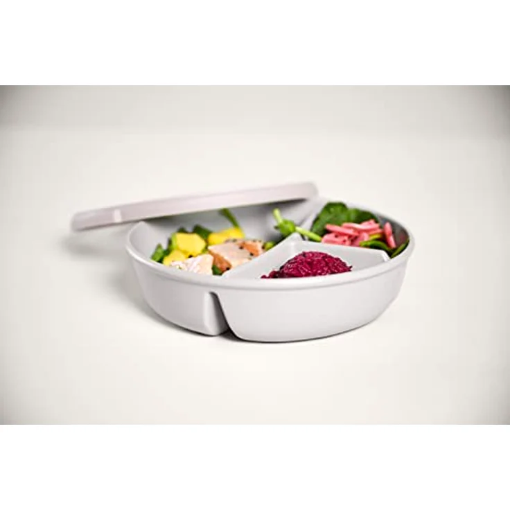 Mepal – Bento-Schüssel, Multischale mit 3 Fächern, rund Cirqula – Frischhaltedose luftdicht – Mahlzeiten getrennt aufbewahren – Meal-Prep-Boxen & Vorratsdosen – 250 ml, 250 ml & 500 ml – Nordic sage – Bild 3