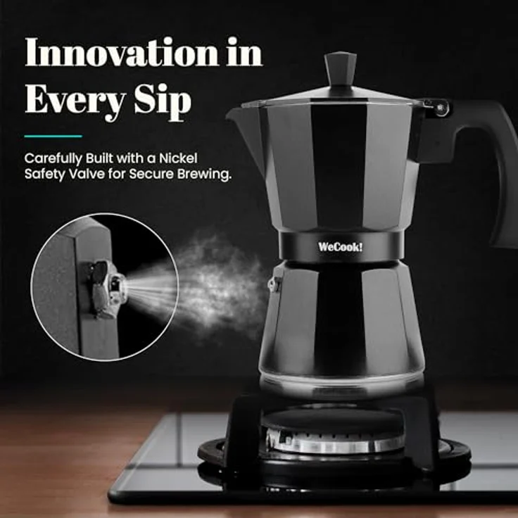 Wecook Luccia Espressokocher, Induktion, mehrere Tassen 6 tazas Schwarz – Bild 6
