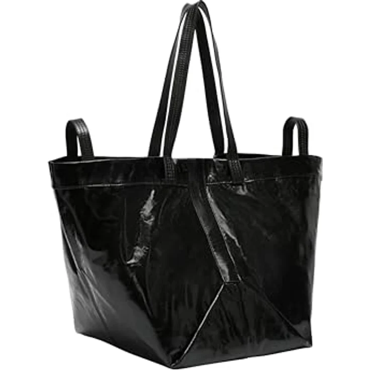 Liebeskind Berlin Shopper Elvira Paper Touch Crinkle, aus echtem Rindsleder, Schwarz – Bild 2