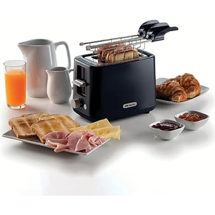 Ariete Toaster 750W 7 Liv Zangen Edelstahl - Schwarz, Dunkelblau - 7 fein abgestimmte Röststufen und breite Röstschlitze – Bild 3