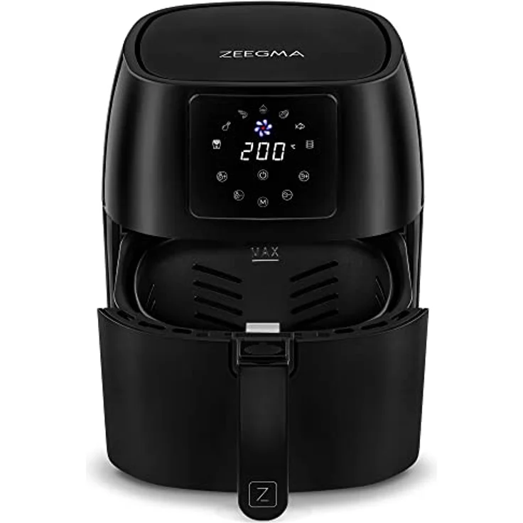 ZEEGMA Knapper Pro Turbo Heißluftfritteuse 1400W, Gesundes & Schnelles Kochen, 8 Programme, Großes Fassungsvermögen 4,5 L, Teflonbeschichtung, Spülmaschinenfest – Bild 3