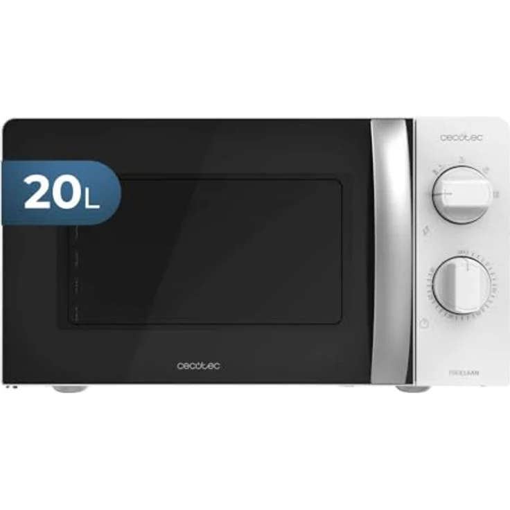 Cecotec Microondas ProClean 2010, 20 Liter Mikrowelle mit 700 Watt, 6 Funktionsstufen, 30 Minuten-Timer, 3D Wave-Technologie, weiße Endverarbeitung, schwarze Tür – Bild 1