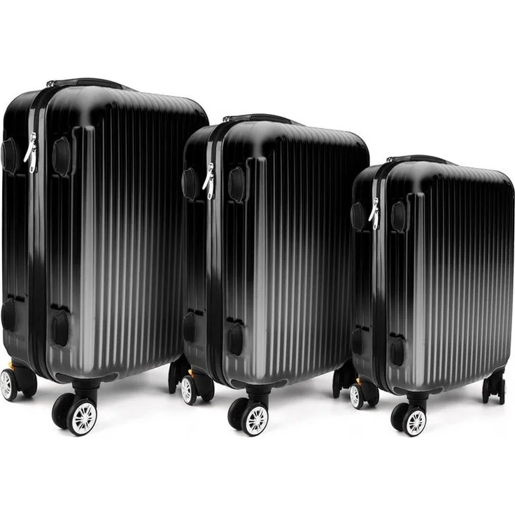 HTI-Living Kofferset 3-teilig High Level, 4 Rollen, Hartschalenkoffer mit Teleskopgriff, blau