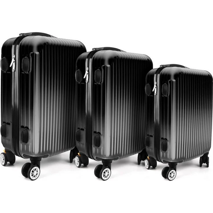 HTI-Living Kofferset 3-teilig High Level, 4 Rollen, Hartschalenkoffer mit Teleskopgriff, blau