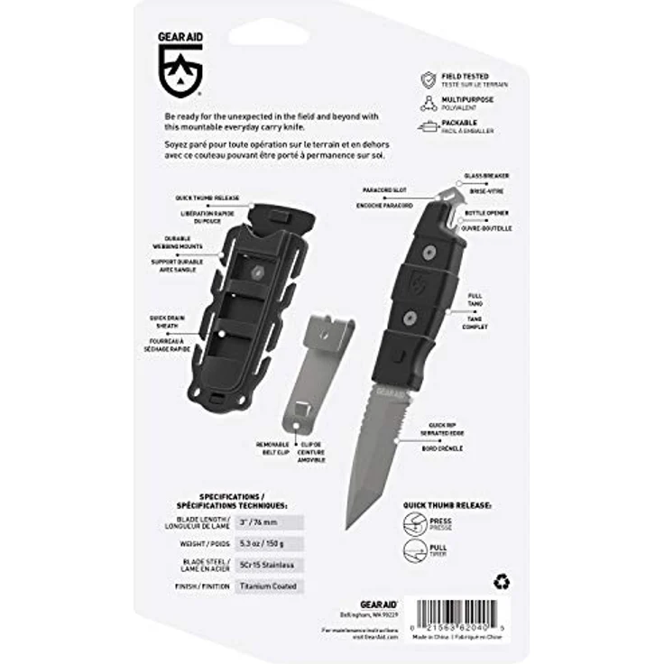 GearAid Kotu Tanto Survivalmesser Schwarz One Size – Bild 3