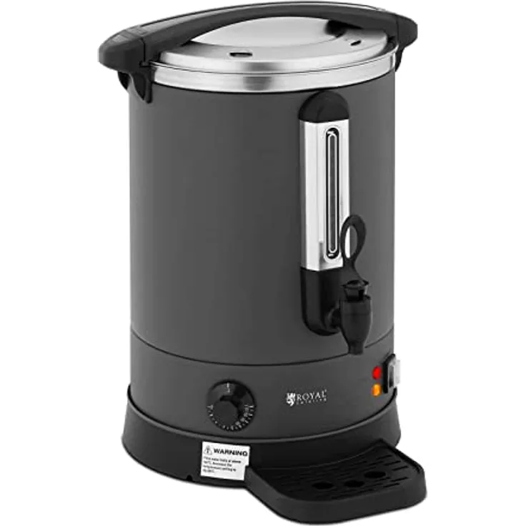Royal Catering RC-WBDW14CG Wasserkocher 13,5 L 2500 W Abtropfschale Wasserkocher Edelstahl Glühweinkocher Heißwasserbereiter Heißgetränkespender