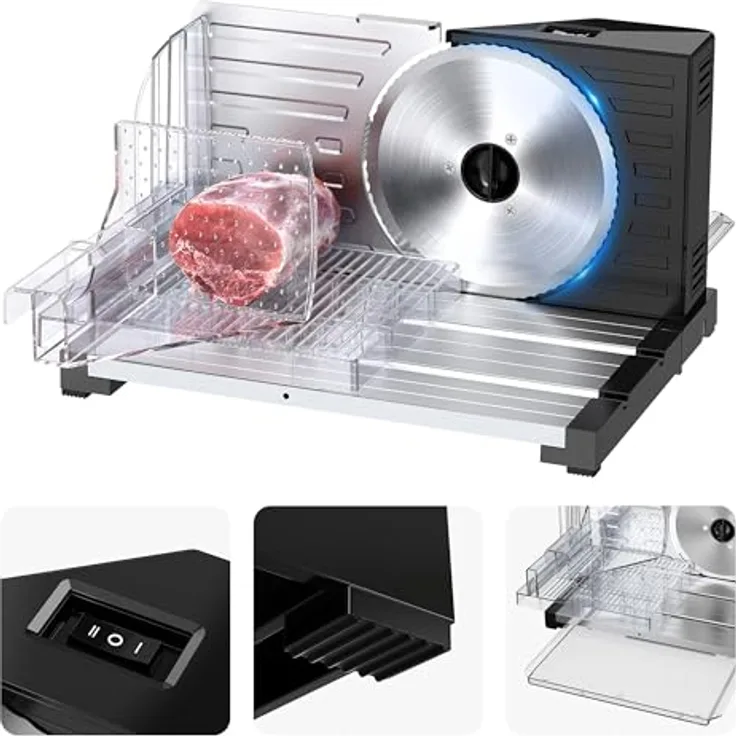 VERTENZ Snip 40 | Multifunktionale Schneidemaschine mit Edelstahlmesser, verstellbarer Schnittstärke 0-18 mm, 160 W, rutschfeste Füße, für Küche und Gastronomie