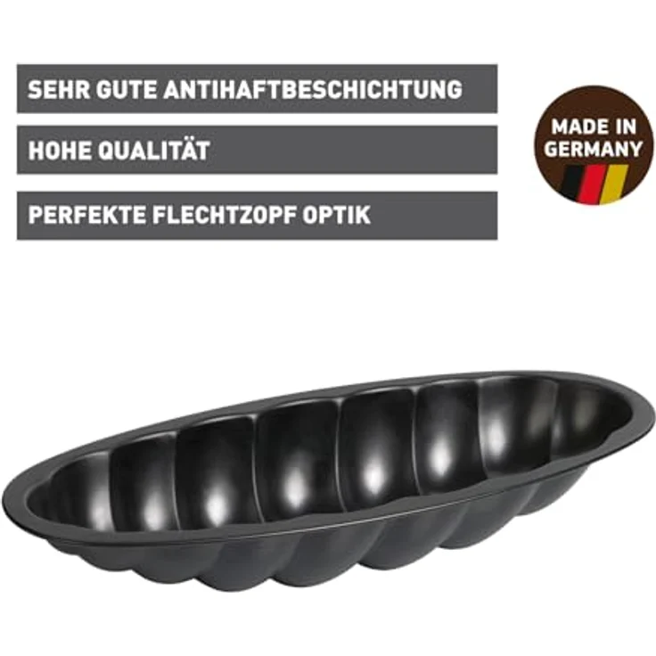 Kaiser Hefezopf Backform, 38 cm, antihaftbeschichtet, Backform für Ostern, praktischer Griffrand, leichtes Verzieren Osterbackform – Bild 3