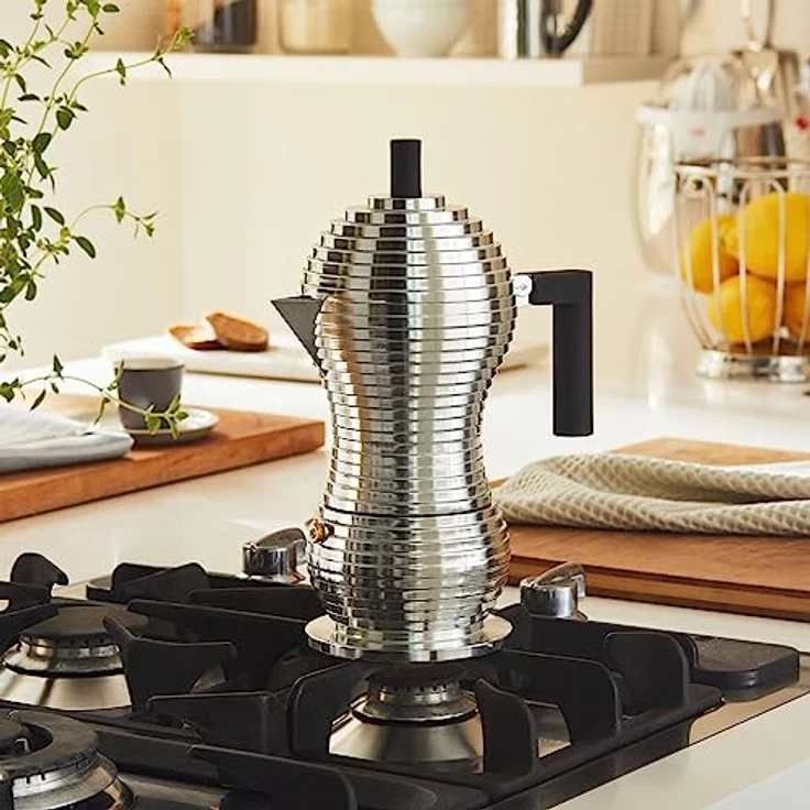 Alessi Kaffeekanne, schwarz, Aluminium, 5.4 x 14.5 x 33.5 cm – Bild 8
