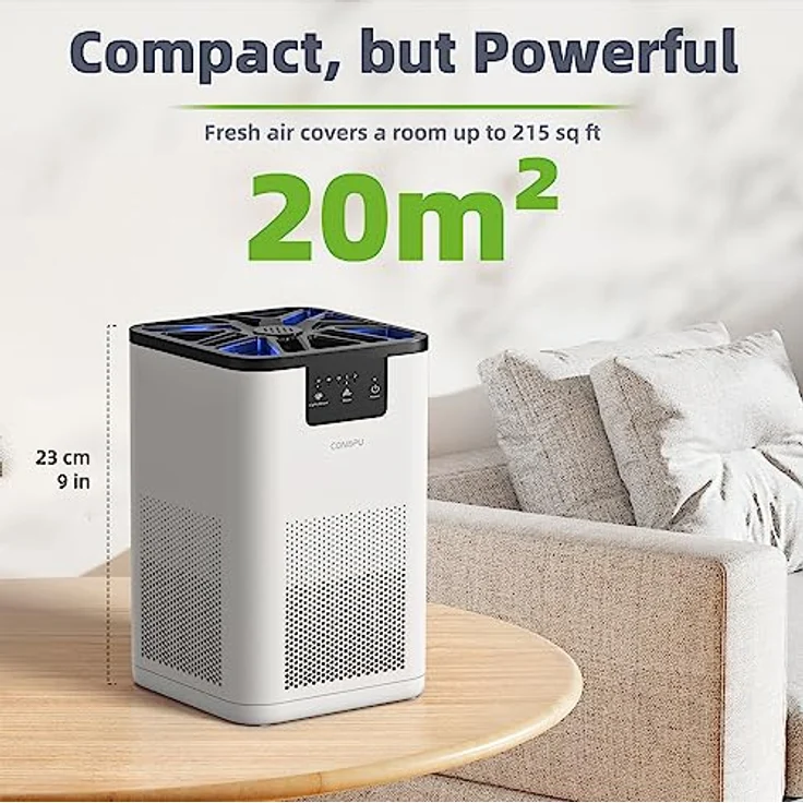 CONOPU Luftreiniger Allergiker HEPA H13 Filter, Air Purifier Aromatherapie-Funktion, Luftfilter Wohnung Nachtlicht, Luftreiniger Raucherzimmer 3-stufige Filtrierung – Bild 4