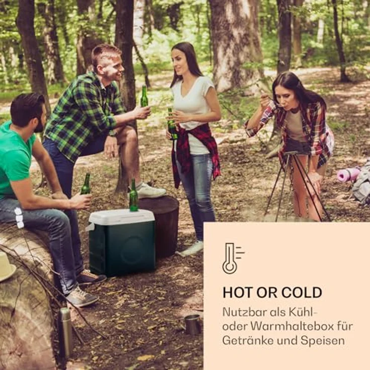 Klarstein BeerBelly 29 Thermoelektrische Kühlbox, Energieeffizienzklasse F, 29 Liter, Kühl-& Warmhaltefunktion, USB-Port, ECO-Modus, Blau – Bild 3