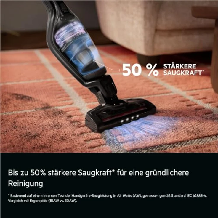AEG CX7-3-45EB, 2-in-1-Stabstaubsauger, Beutellos, HEPA, bis zu 48 Minuten Laufzeit, Ebony Black – Bild 3