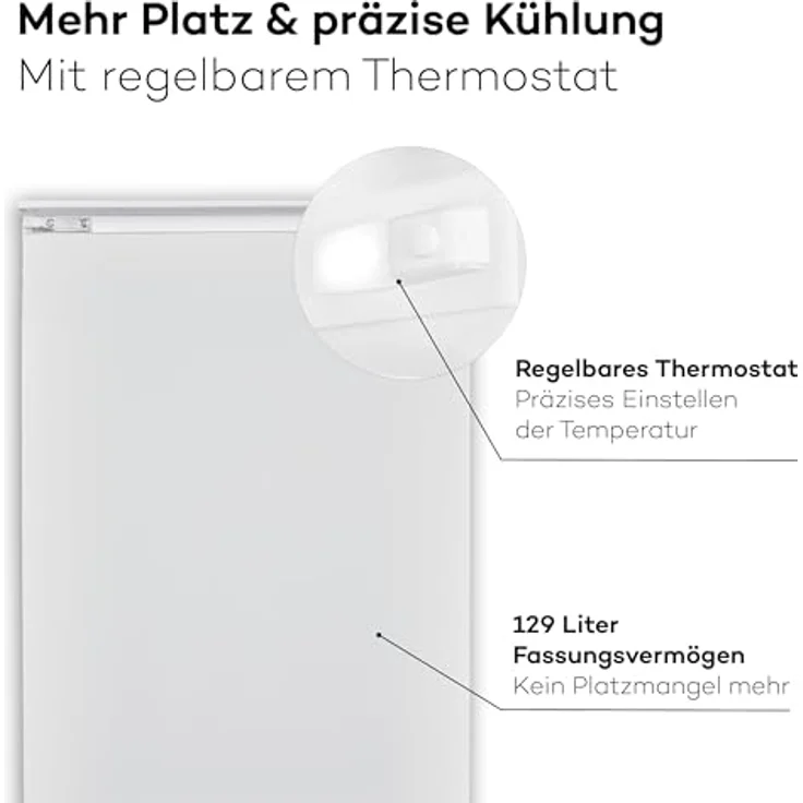 SCHOEPF KSE510A++ Einbaukühlschrank / 130 Liter/Vollraum, zeitloses Design mit LED-Beleuchtung, edles Wohnaccessoire – Bild 4