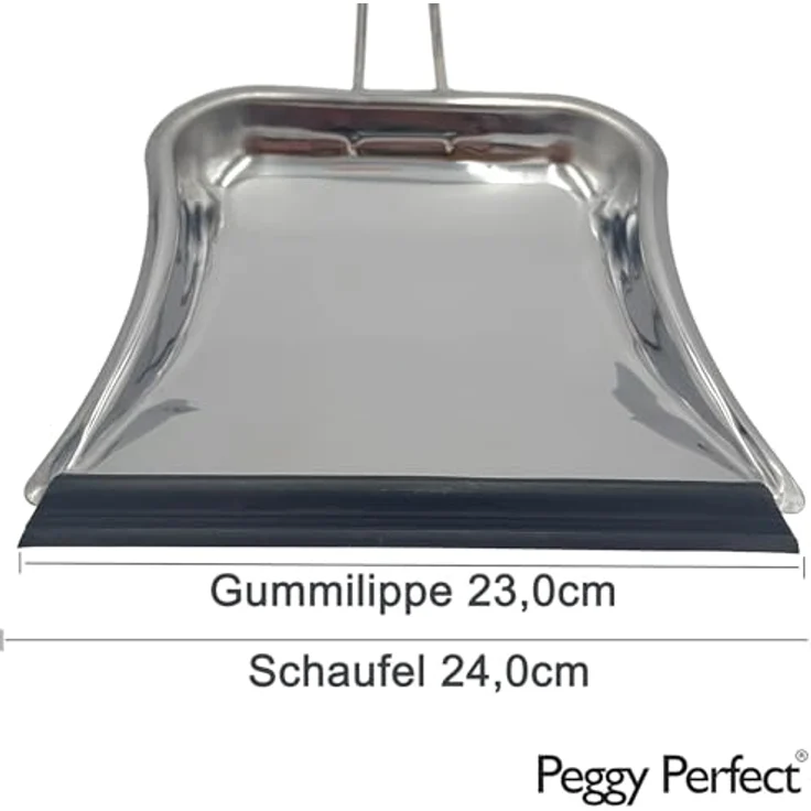 Peggy Perfect Kehrgarnitur, Schaufel aus Edelstahl, Silber/Holzfarben, Handfeger mit Kunststoffborsten – Bild 4