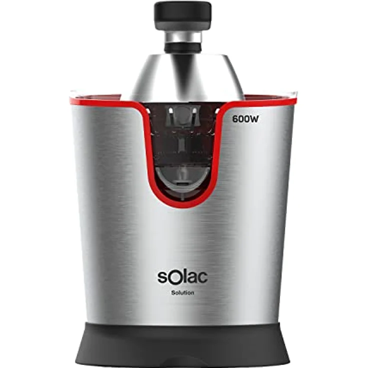 Solac Solution EX6190 - Hebel-Zitruspresse 600W, AC-Motor, 2 Kegel für alle Zitrusfrüchte, Gehäuse und Filter aus rostfreiem Stahl, 0,65L-Behälter, abnehmbare, spülmaschinenfeste Komponenten – Bild 1