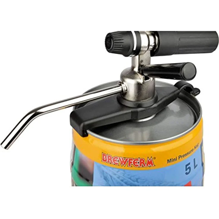 ich-zapfe Bierfass Adapter, Bierzapfgerät für 5 Liter Fässer CO2, regulierbare Zapfmenge und Kohlensäurezufuhr, mit 16 g CO2-Kartusche – Bild 4