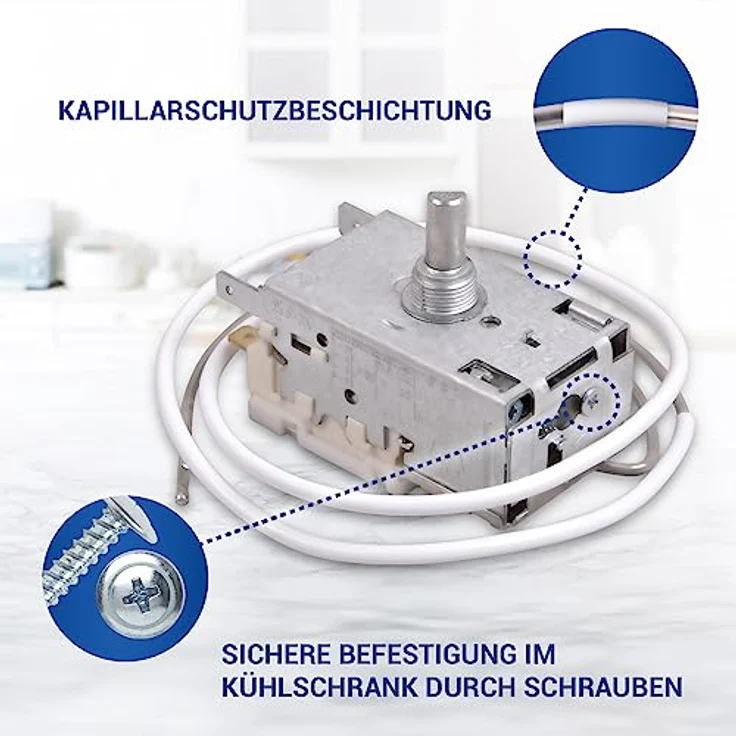 VIOKS Thermostat Kühlschrank 600mm Kapillarrohr 3x4,8mm AMP wie Ranco K59-L2677 Ersatz für K59-L2622 - Kühlschrank Thermostat für Liebherr Kühlschrank – Bild 5