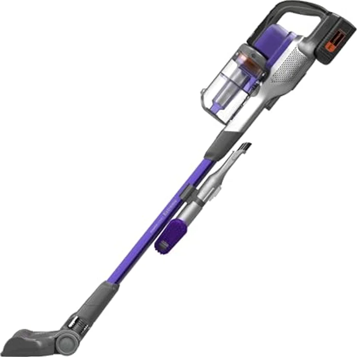 Black + Decker 4in1 Akku-Stielsauger Pet (36V, 2.0Ah, beutelloser Boden- & Handstaubsauger mit Elektro-Tierhaarbürste, inkl. 2in1 Fugendüse, Tierhaarbürste, Akku, Ladegerät & Wandhalterung) BHFEV362DP – Bild 4