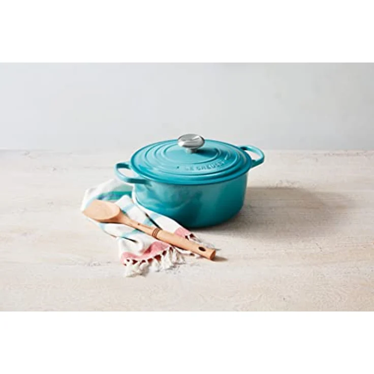 Le Creuset Signature Gusseisen-Bräter mit Deckel, Ø 26 cm, Rund, Für alle Herdarten und Induktion geeignet, Volumen: 5,3 l, Karibik – Bild 6