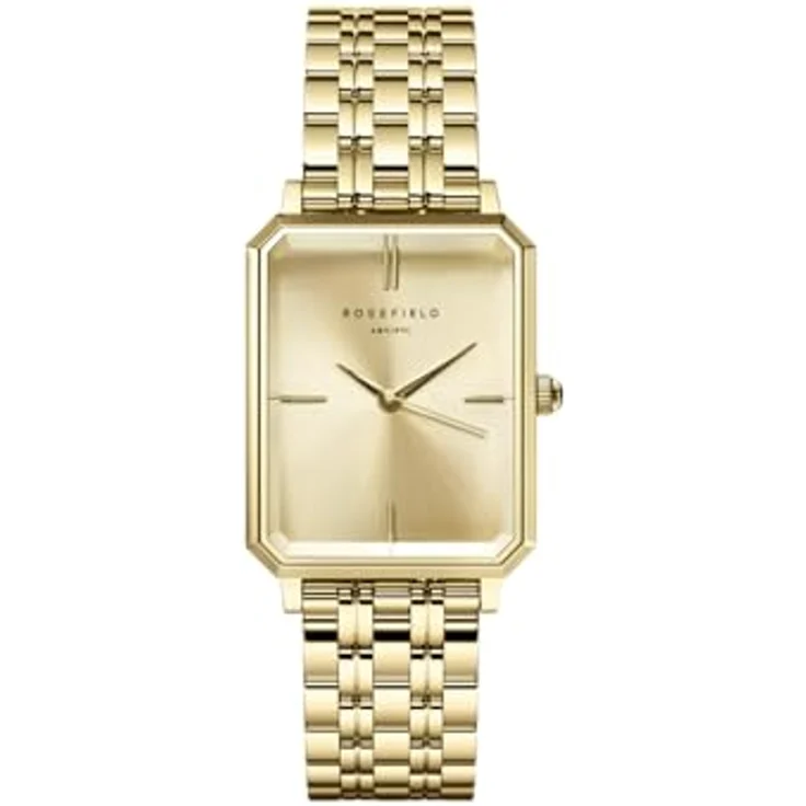 Rosefield Octagon Champagne OCGSG-O65, Armbanduhr mit Champagne Zifferblatt, 23 x 29 mm Goldgehäuse, wasserdicht bis 3 ATM – Bild 1