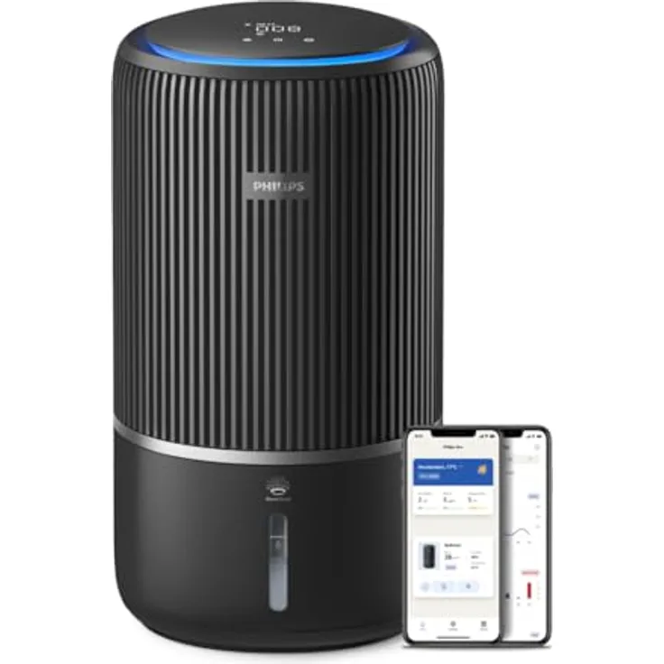 Philips 3400 Serie 2-in-1-Luftreiniger und -Luftbefeuchter, HEPA NanoProtect + Aktivkohlefilter, hygienische Luftbefeuchtung mit 650ml/h, CADR 300m³/h für 78 m² (AC3421/13) - Weiß