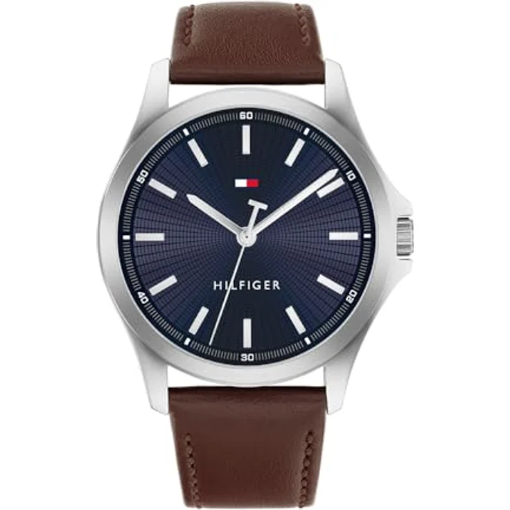 Tommy Hilfiger Uhr mit DREI-Zeiger-Quarzwerk für Herren - Edelstahlgehäuse, blaues Zifferblatt – Bild 1