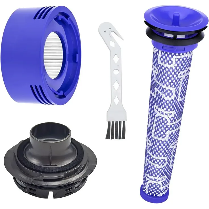 FELIXLEO Staubsaugerdüsen-Set für Dyson V7 V8, 4-teiliges Zubehörset mit Motor- und Vorfilter, hochwertigem ABS-Material, hohe Effizienz und einfache Reinigung