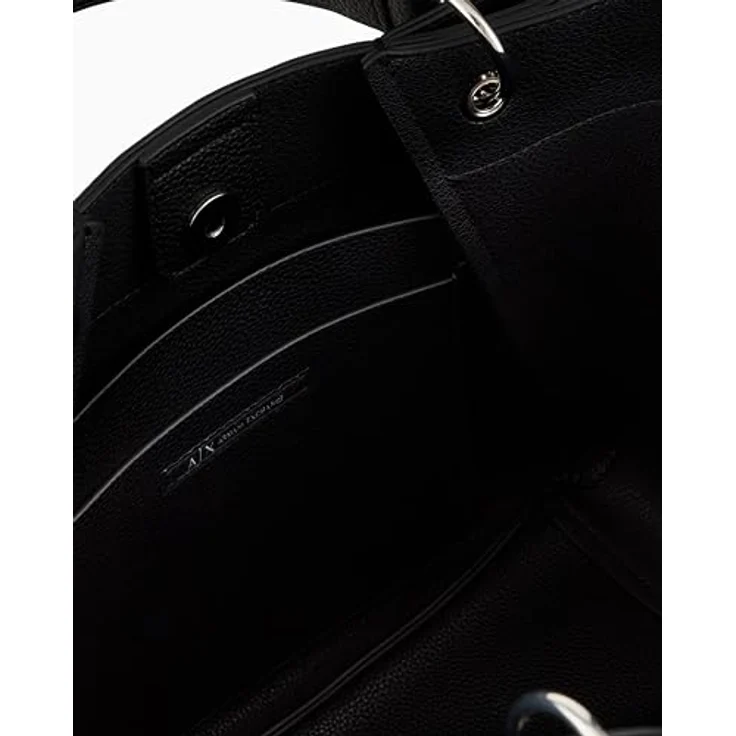 ARMANI EXCHANGE Shopper, Polyurethan, elegantes Design mit abnehmbarem Umhängeriemen, Schwarz – Bild 2
