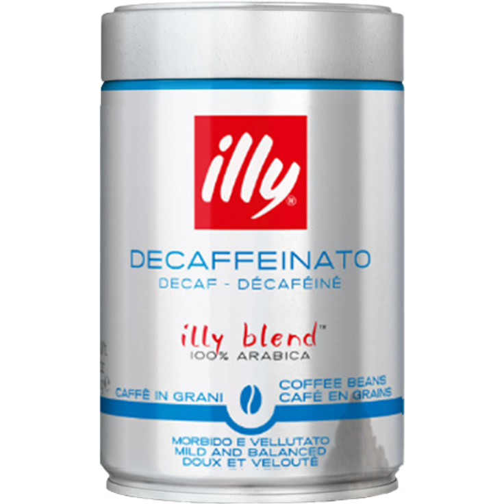 Illy Espresso Entkoffeiniert / Decaffeinato, 100% Arabica Kaffee, ganze Bohnen, mittlerer Röstgrad, Dose, 250g