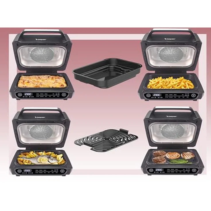 BEPER P101FRI081 Multifunktionsfritteuse, Digitale LED-Fritteuse mit 8 Programmen, Grill mit 4 Kochmodi, Temperatur bis 230°C, Timer bis 120 min, Schwarz, inkl. Zubehör – Bild 5