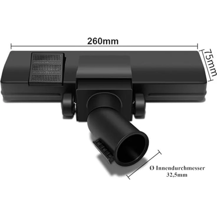BAYLI Staubsauger Bodendüse 32,5 mm, Universal Kombidüse für Teppich und Hartboden, schwarz – Bild 2