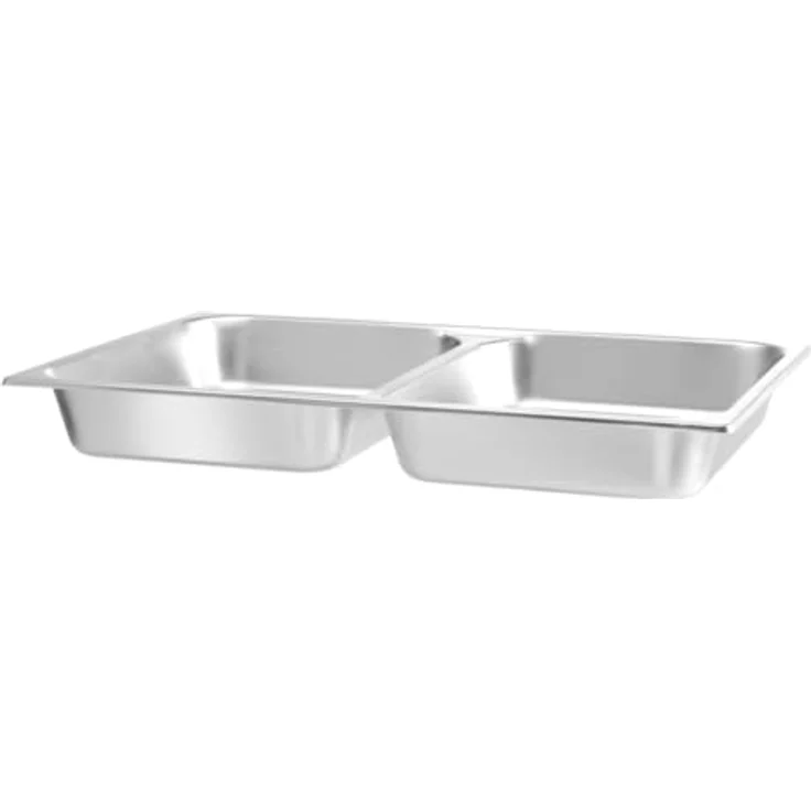HENDI Lebensmittelpfanne GN 1/1, zweigeteilt mit 7,5L (2 x 3,75L), 530x325x(H)65mm – Bild 1