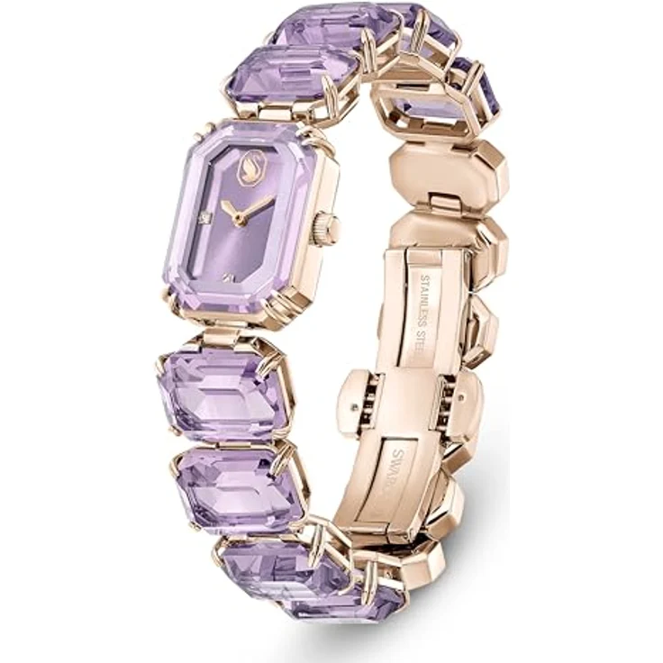 Swarovski Quarzuhr MILLENIA 5722364, Damenuhr mit lilafarbenem Zifferblatt, Edelstahlarmband, Swiss Made, wasserdicht bis 50 Meter – Bild 2