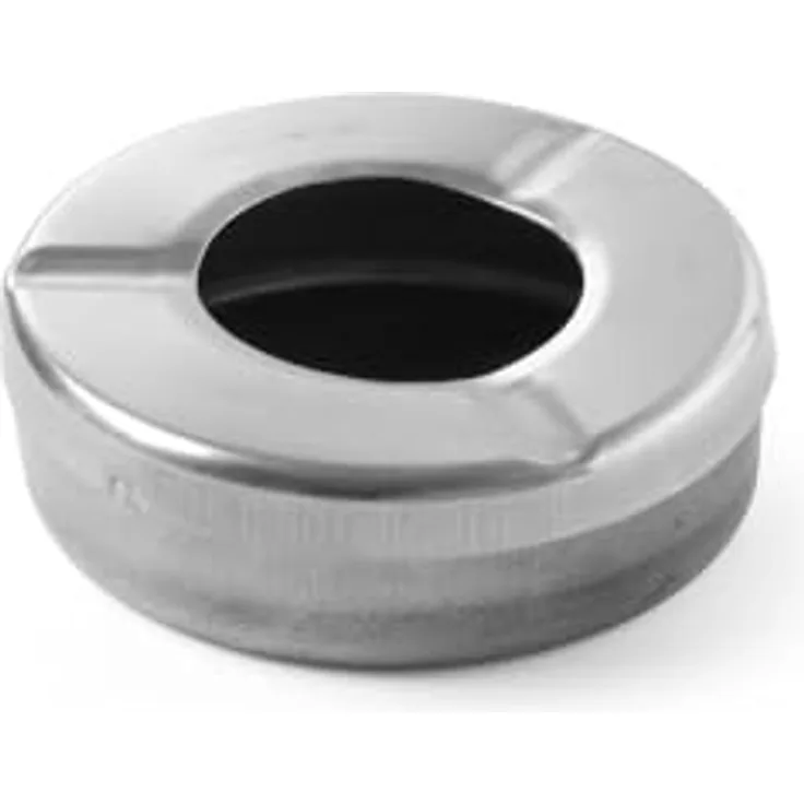 HENDI Aschenbecher mit Zigarettenhalter und Deckel, Edelstahl, ø90x(H)28mm