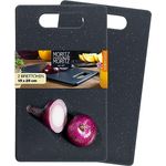 Moritz & Moritz 2tlg Schneidebrett Kunststoff Set in Granit Optik - 25 x 15 cm - Frühstücksbrettchen - Schneidebrett Set hygienisch und spülmaschinenfest