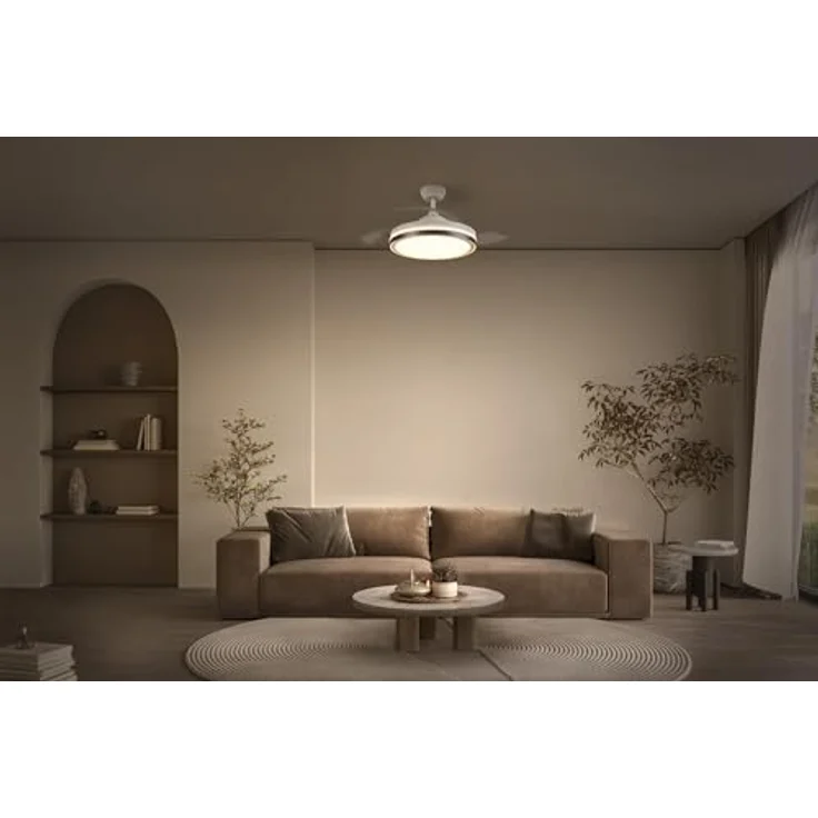 OSRAM Ceiling Fan Retractable 1070, 66W Deckenventilator in Weiß, für Räume von 13-20m² mit variabler Farbtemperatur und Sommer-/Wintermodus – Bild 3