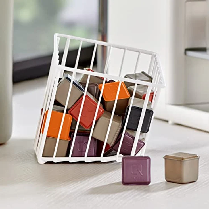 Tchibo Qbo Kapselkörbchen, Kapselkorb zur Aufbewahrung von ca. 40 Qbo Kapseln, rostfreier Edelstahl, weiß – Bild 3