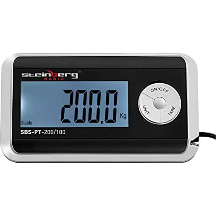 Steinberg Systems Feinwaage Paketwaage 200Kg 100G Präzisionswaage Briefwaage Plattformwaage, Edelstahl, LCD-Display mit Hintergrundbeleuchtung – Bild 2