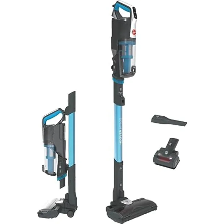 Hoover H-FREE 500 PETS Akku-Staubsauger ohne Beutel + Tierdüse – bis 30 Min. Laufzeit – komprimierbar für kompaktes Verstauen – kabelloser Staubsauger mit LED & Parkfunktion – auch als Handstaubsauger