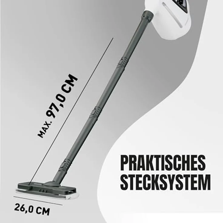 Heinrich´s HDR 8735 Handdampfreiniger, 1350 W, 550 ml Wassertank, 3,0 Bar Dampfdruck, hygienische Reinigung ohne Chemie – Bild 3