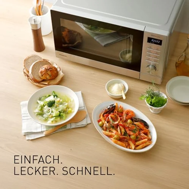 Panasonic NN-SD37QSEPG, Mikrowelle mit 29 l Garraum und Inverter Technologie, 10 Automatikprogramme – Bild 2