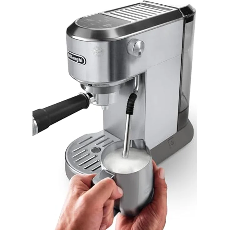 De'Longhi DEDICA DUO, Espressomaschine mit integriertem Milchaufschäumer, Metallic, für 2 Tassen, 4 Speicherplätze – Bild 4