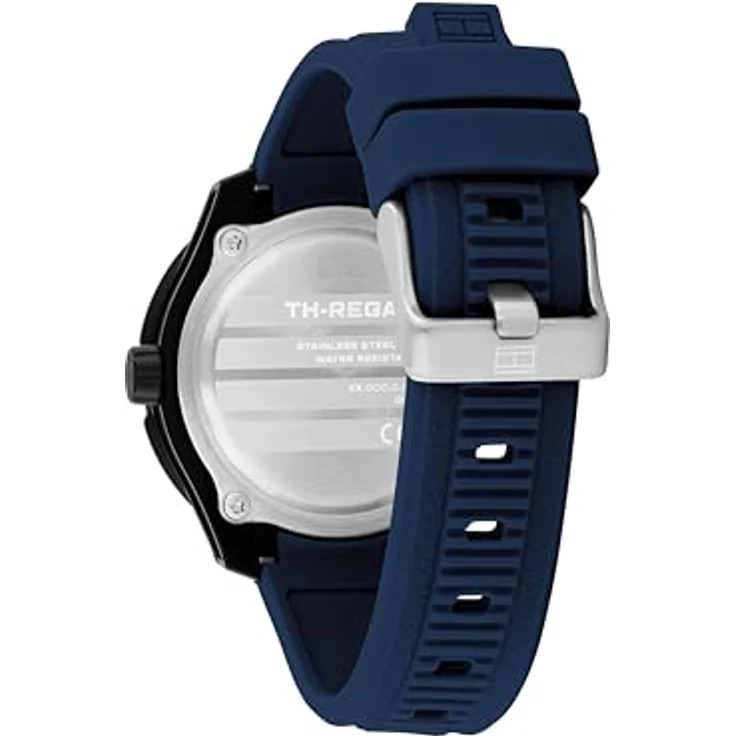 Tommy Hilfiger TH-Regatta, Analog-Quarzuhr für Jugendliche mit blauem Silikonarmband und drehbarer Aluminium-Lünette – Bild 3